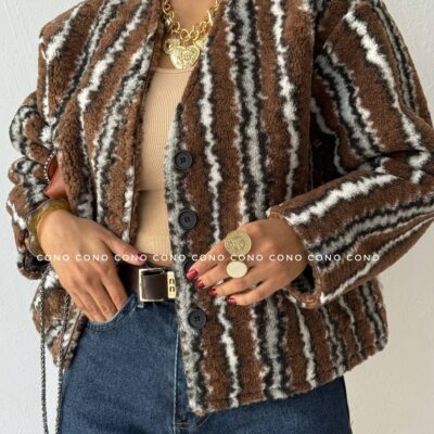 کت پشمی راه راه 21803